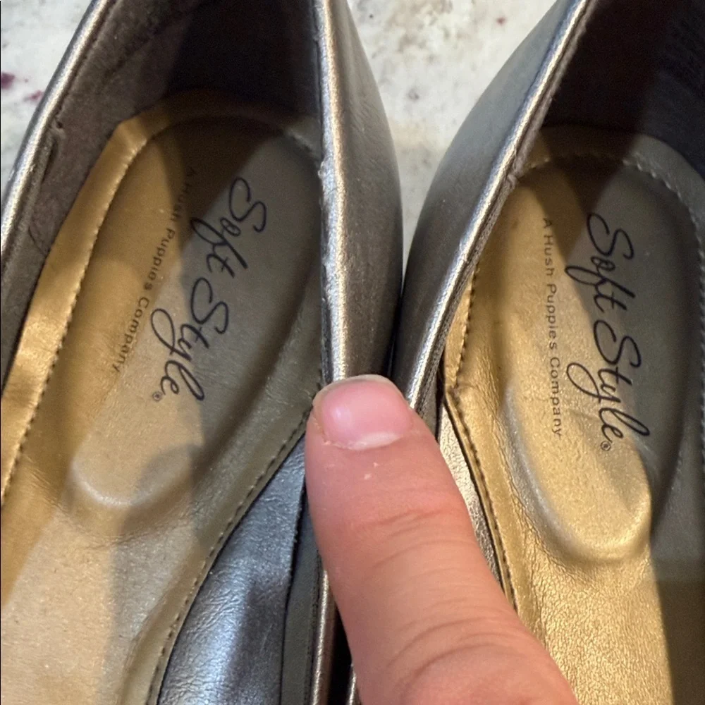 Hush Puppies Soft Style Gold Flats - NWOT
